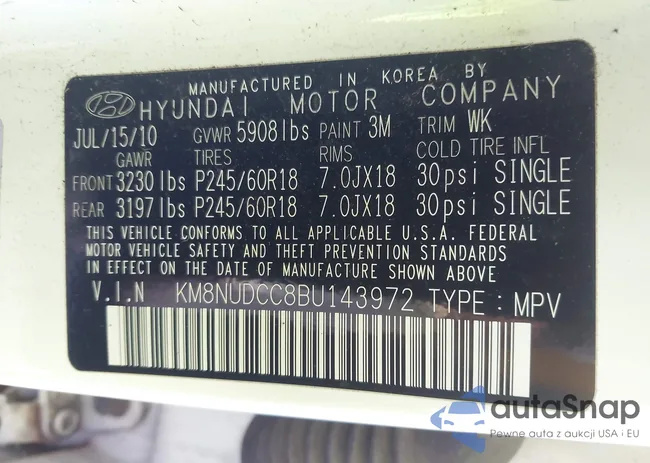 KM8NUDCC8BU143972: 43074905