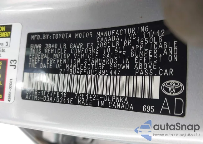 2T1BU4EE0DC995447: 43075016