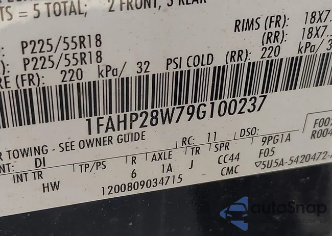 1FAHP28W79G100237: 43075036