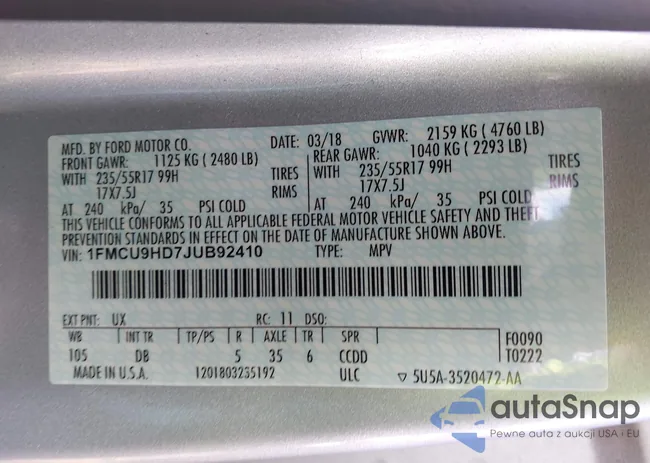 1FMCU9HD7JUB92410: 43075039