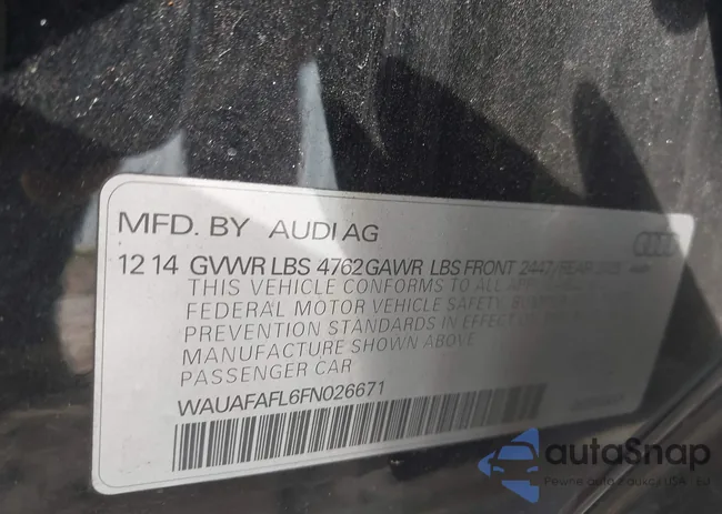 WAUAFAFL6FN026671: 43076372