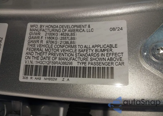 1HGCY2F59RA088298: 43076418