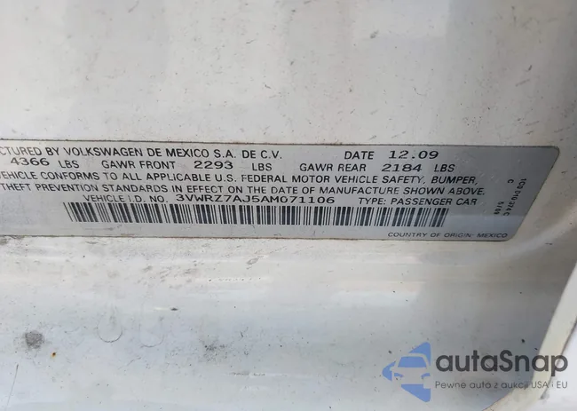 3VWRZ7AJ5AM071106: 43076622