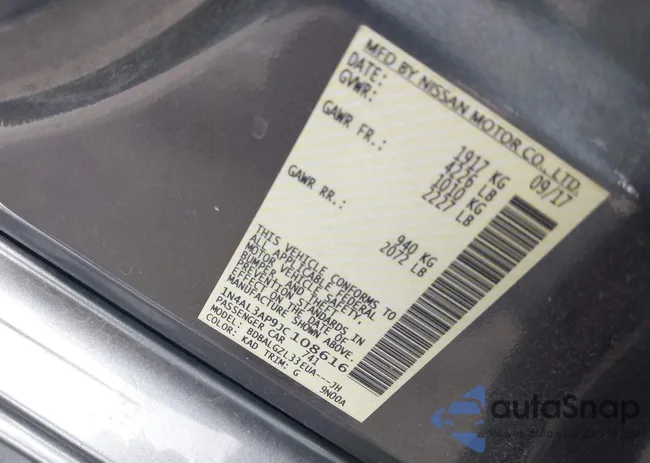 1N4AL3AP9JC108616: 43076710