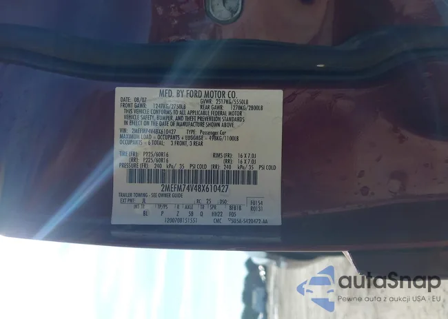 2MEFM74V48X610427: 43076731