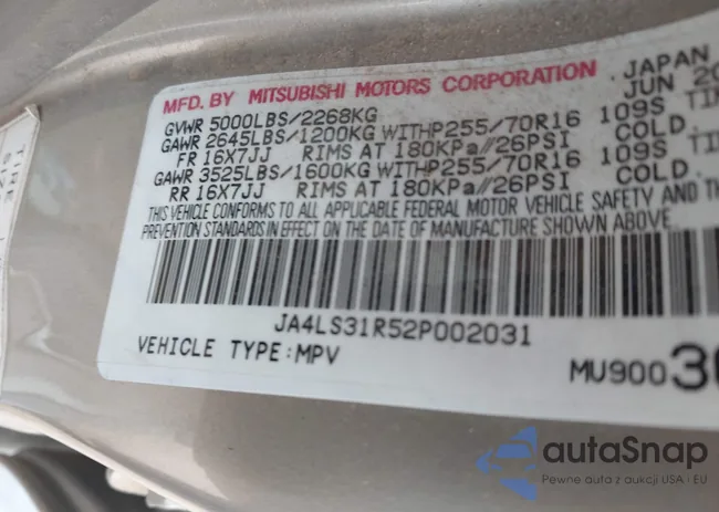 JA4LS31R52P002031: 43075772