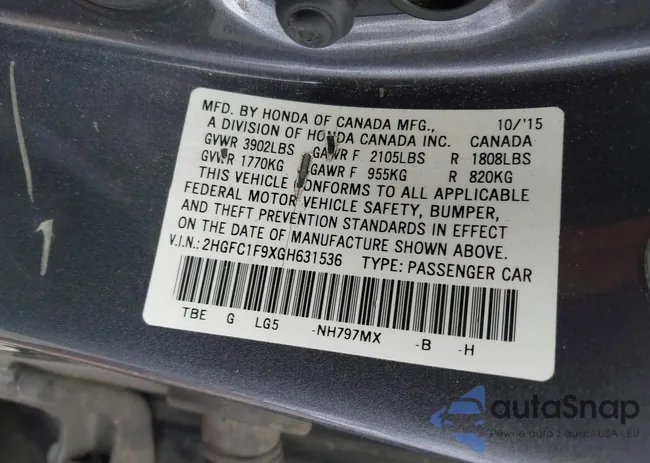 2HGFC1F9XGH631536: 43075797