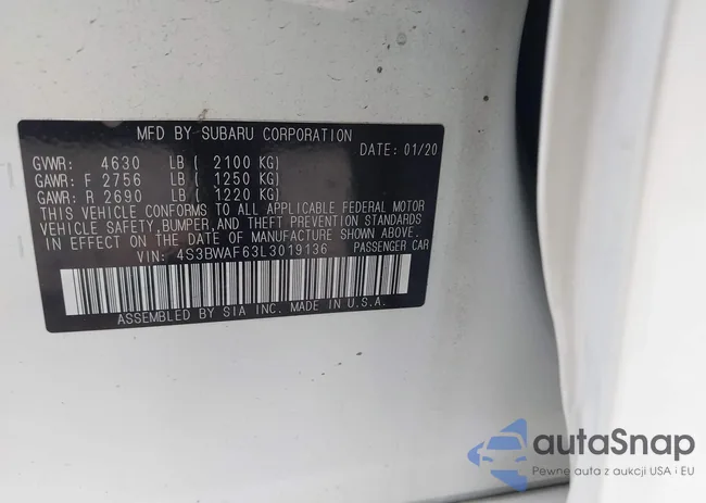 4S3BWAF63L3019136: 43075872