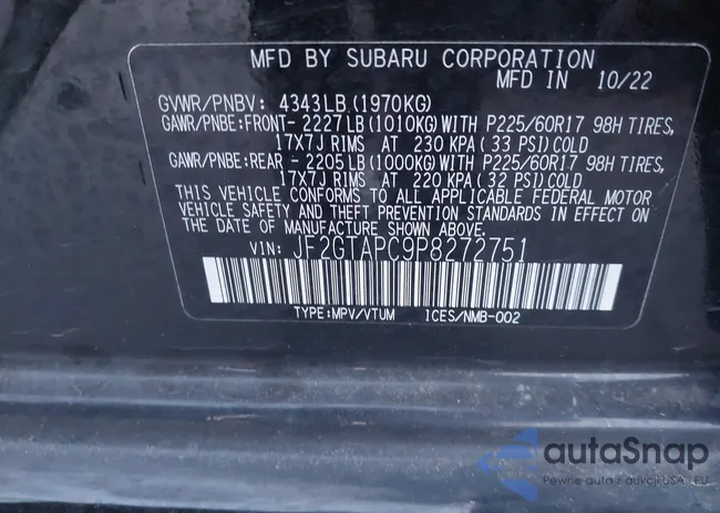 JF2GTAPC9P8272751: 43075931