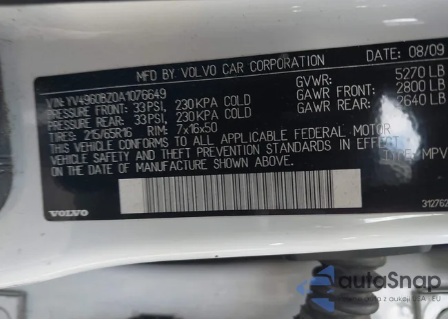 YV4960BZ0A1076649: 43075938