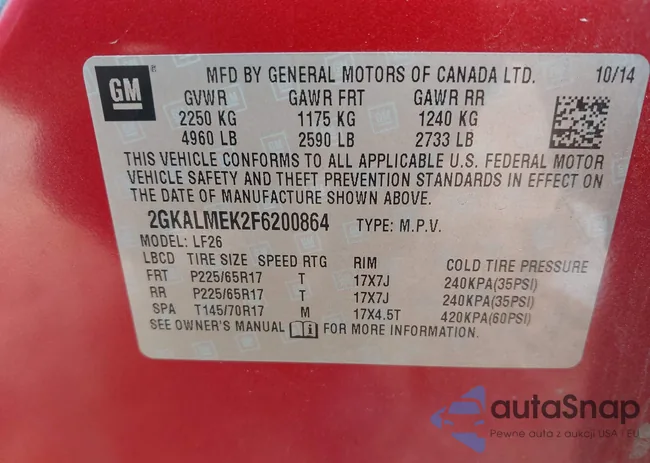 2GKALMEK2F6200864: 43076096