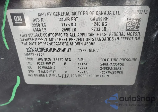 2GKALMEK0D6289007: 43076145