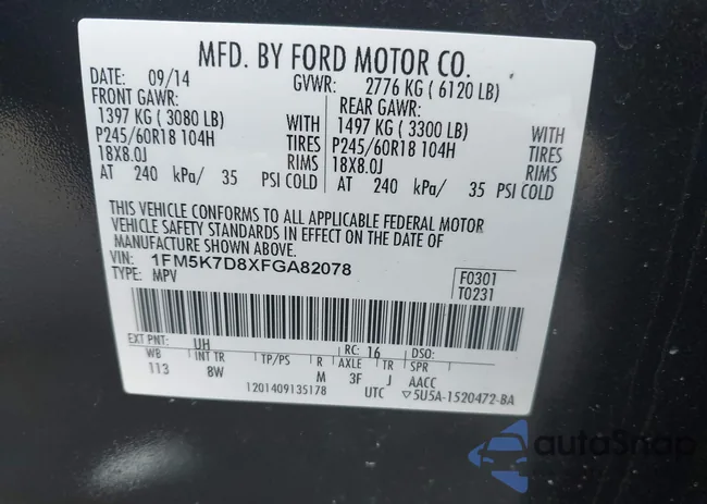 1FM5K7D8XFGA82078: 43076995