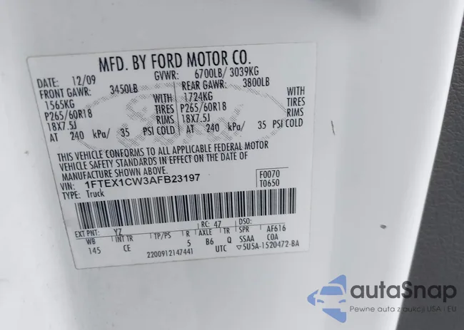 1FTEX1CW3AFB23197: 43077100