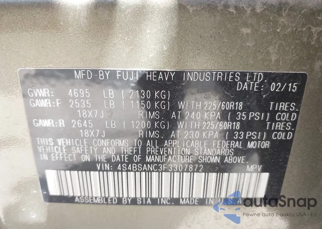 4S4BSANC3F3307872: 43077124