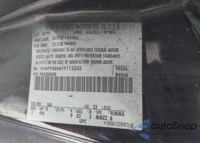 1FAFP4046YF113353: 43078292
