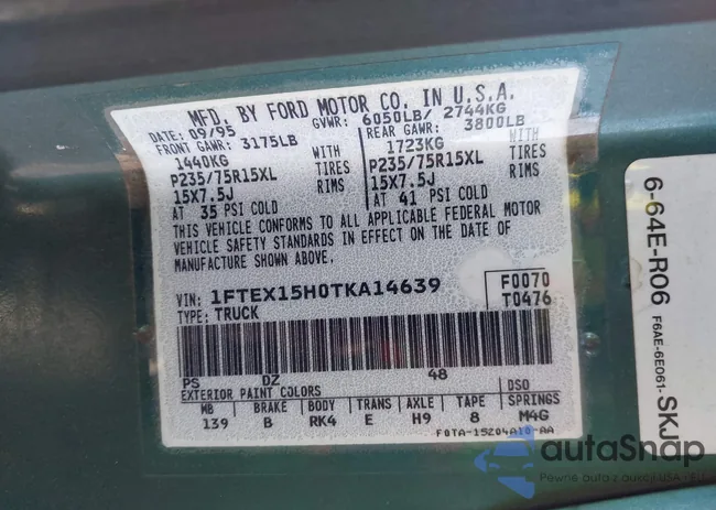 1FTEX15H0TKA14639: 43078417