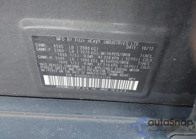 4S4BRBAC8D3242599: 43078439