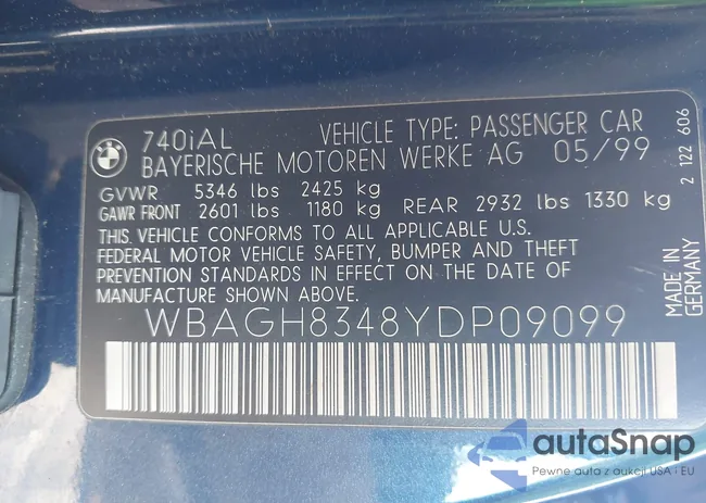 WBAGH8348YDP09099: 43078448