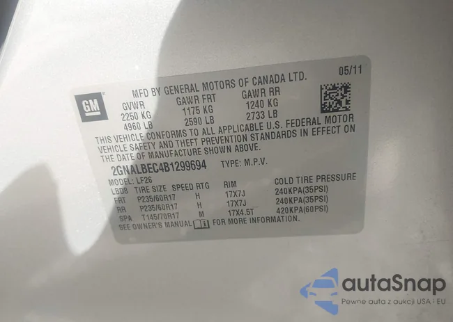 2GNALBEC4B1299694: 43078495