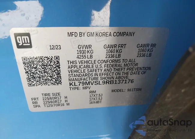 KL79MVSL9RB137176: 43078531