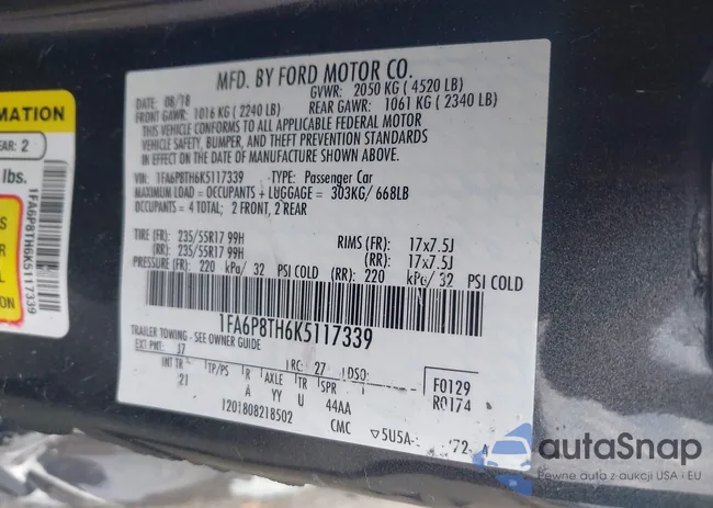 1FA6P8TH6K5117339: 43078574