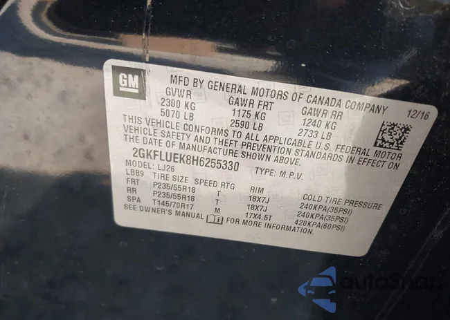 2GKFLUEK8H6255330: 43077887