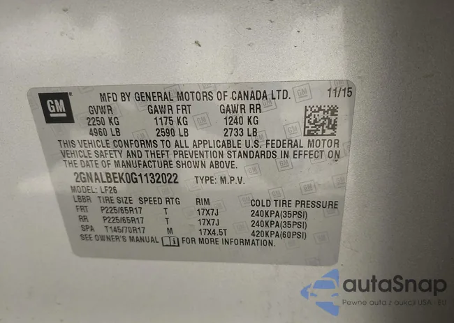 2GNALBEK0G1132022: 43077919