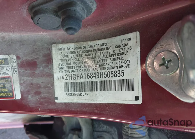 2HGFA16849H505835: 43078043