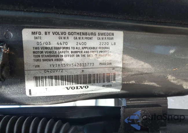 YV1RS59V542335773: 43078087