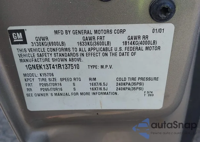 1GNEK13T41R137510: 43079155