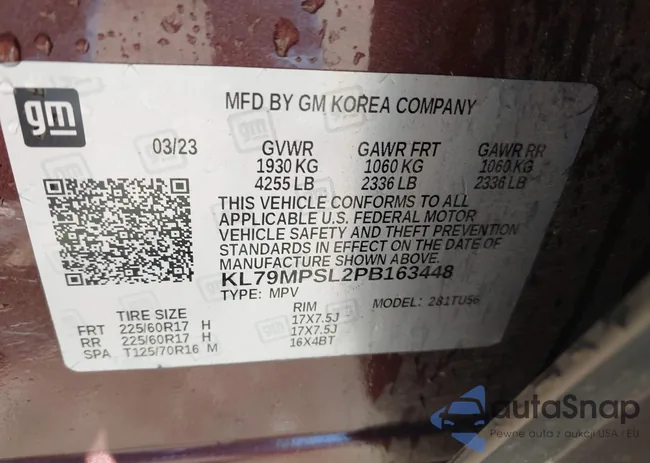 KL79MPSL2PB163448: 43079245