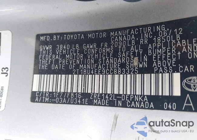 2T1BU4EE9CC883325: 43079313