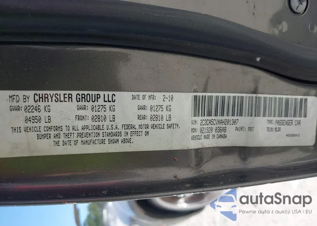 2C3CA5CVXAH201307: 43079325