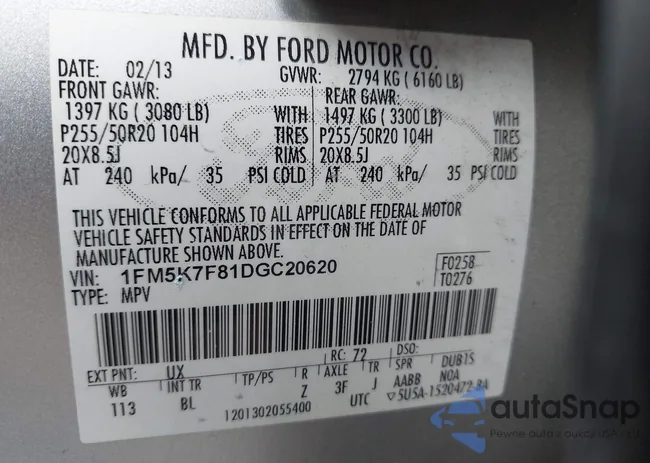 1FM5K7F81DGC20620: 43079444