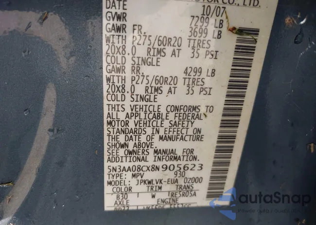 5N3AA08CX8N905623: 43079475