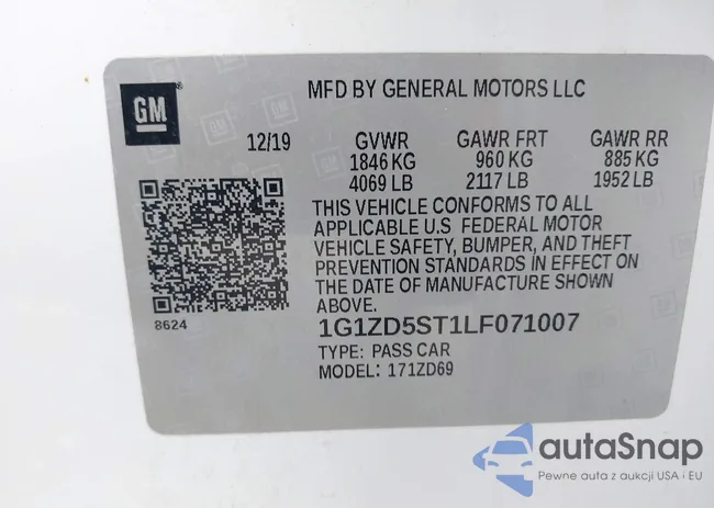 1G1ZD5ST1LF071007: 43079481