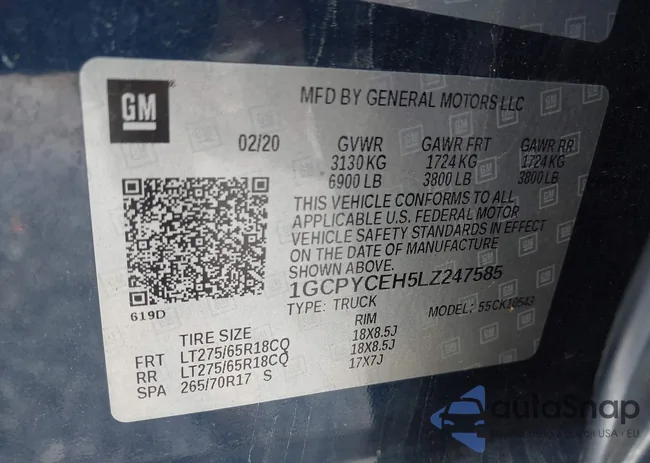 1GCPYCEH5LZ247585: 43079631