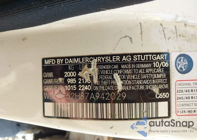 WDBRF52H87A942029: 43079652