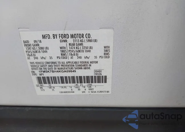 1FM5K7BH4KGA09849: 43079655