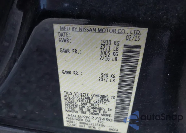 1N4AL3AP2FC279490: 43079670