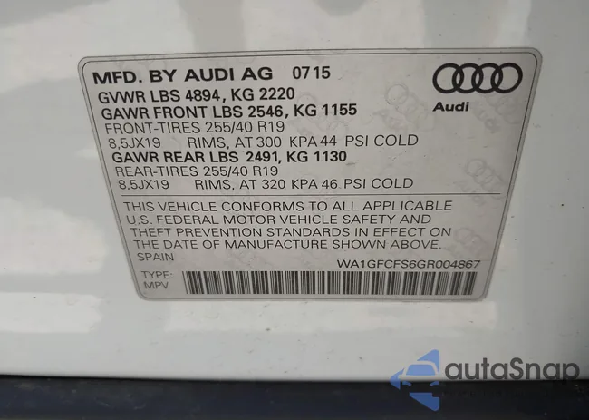 WA1GFCFS6GR004867: 43078868