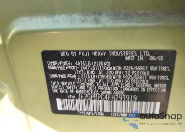 JF2GPBPC4FH293919: 43078935