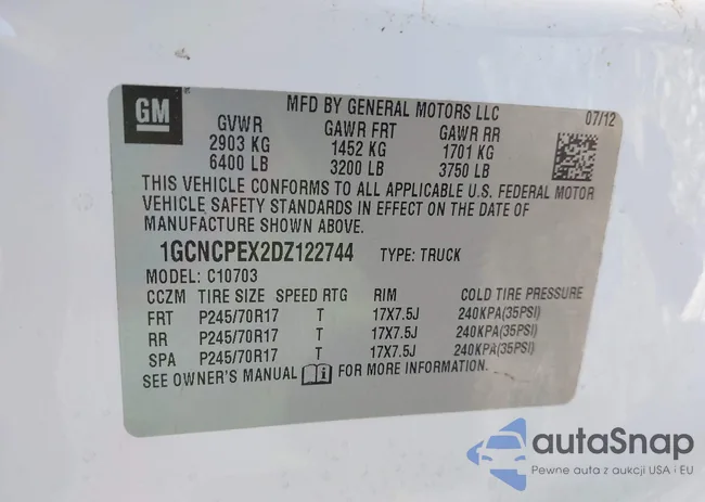 1GCNCPEX2DZ122744: 43079037