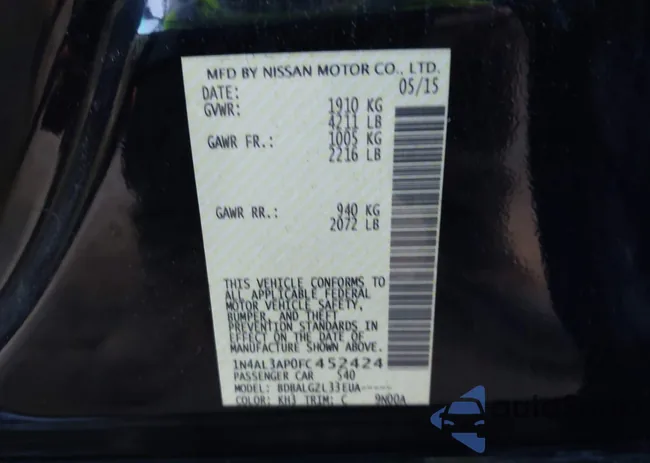 1N4AL3AP0FC452424: 43080165