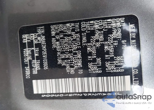 JN8AE2KP2E9103505: 43080215