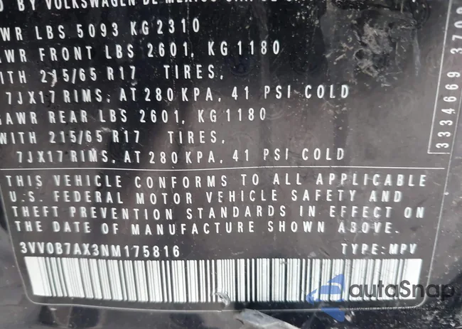 3VV0B7AX3NM175816: 43080264