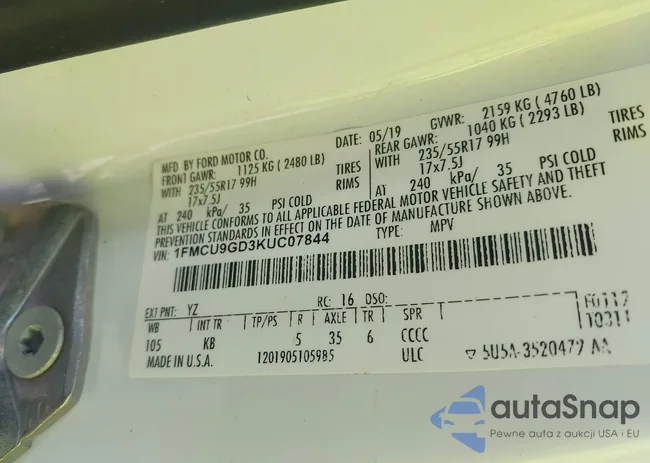 1FMCU9GD3KUC07844: 43080308