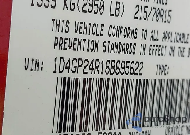 1D4GP24R16B695622: 43080312