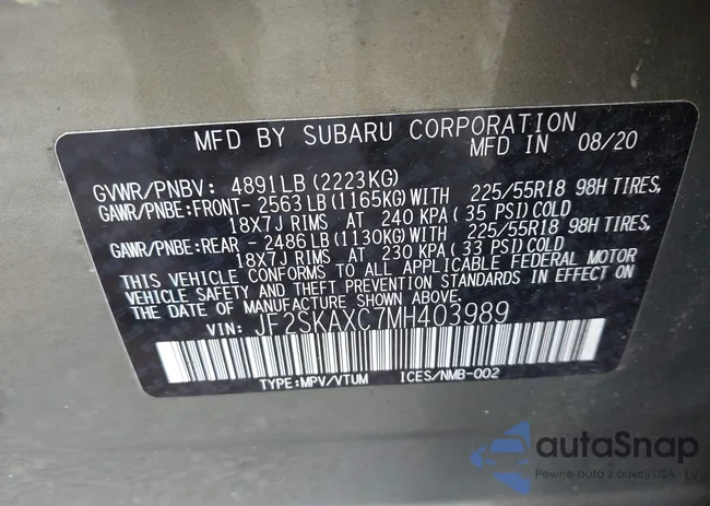 JF2SKAXC7MH403989: 43080374